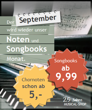 Der September ist wieder unser Noten & Songbooks Monat!